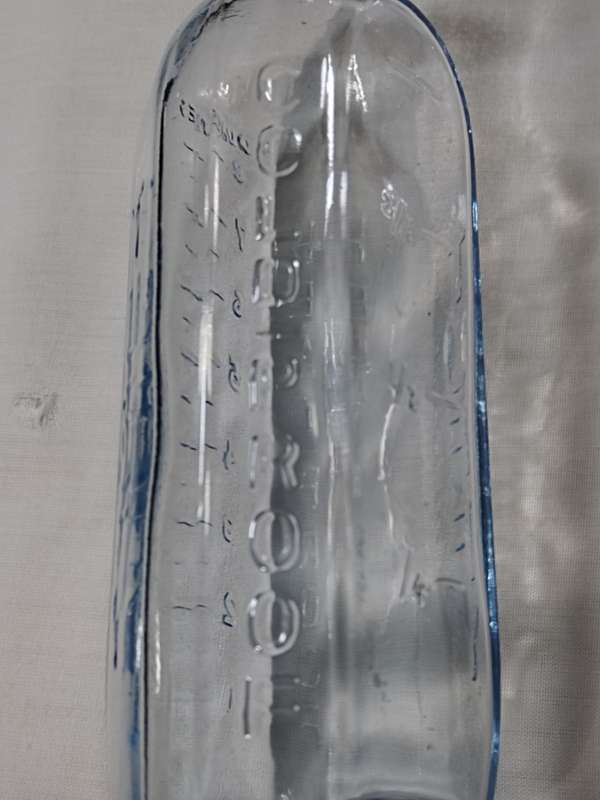Tuffy blue baby glass bottle