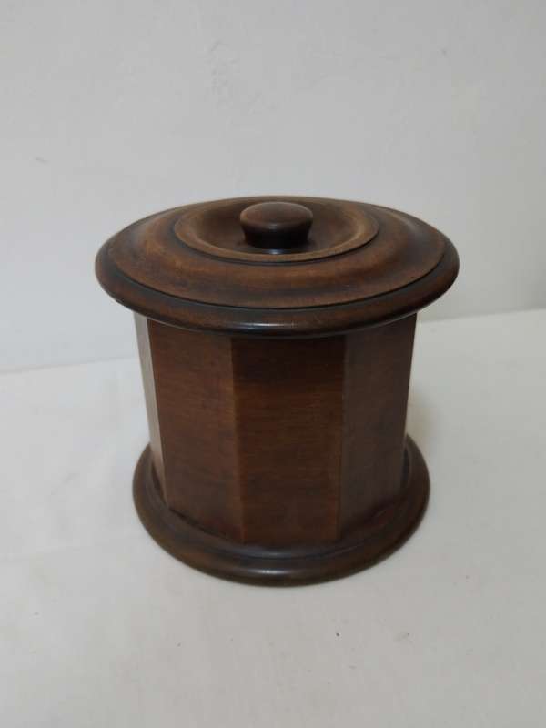 Vintage wooden tobacco jar