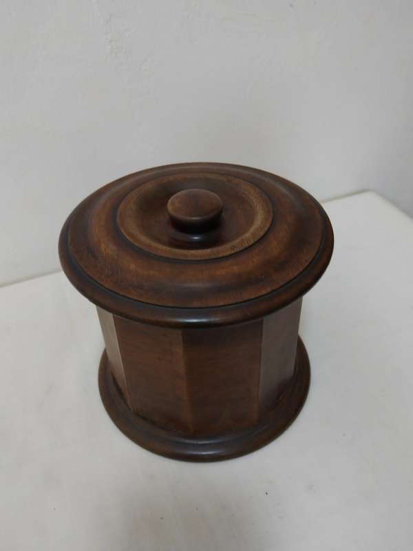 Vintage wooden tobacco jar