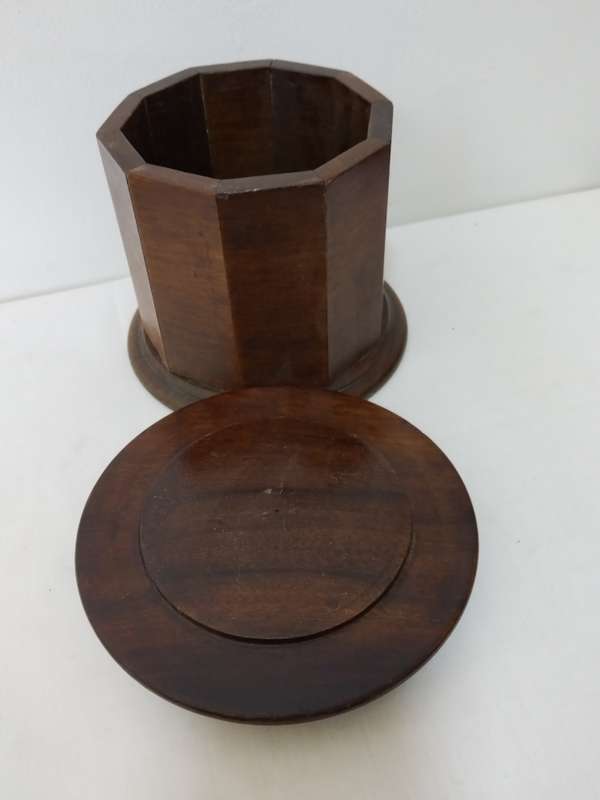 Vintage wooden tobacco jar