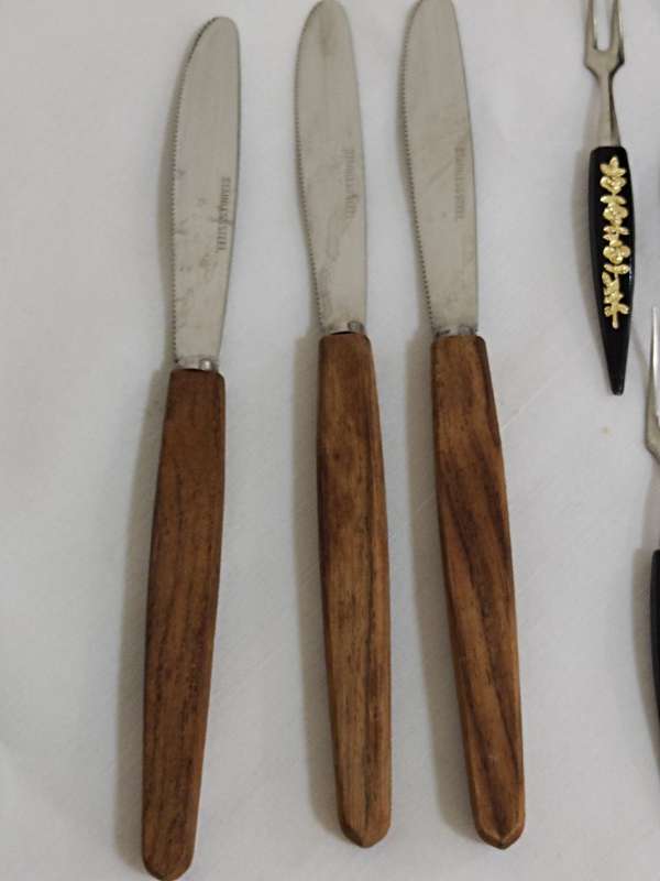 X12 Retro Cocktail forks & 3 cheese knifes