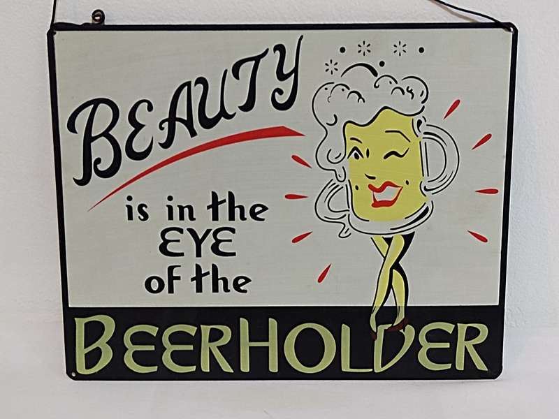 Beer holder sign