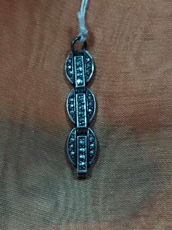 Silver tone marcasite pendant