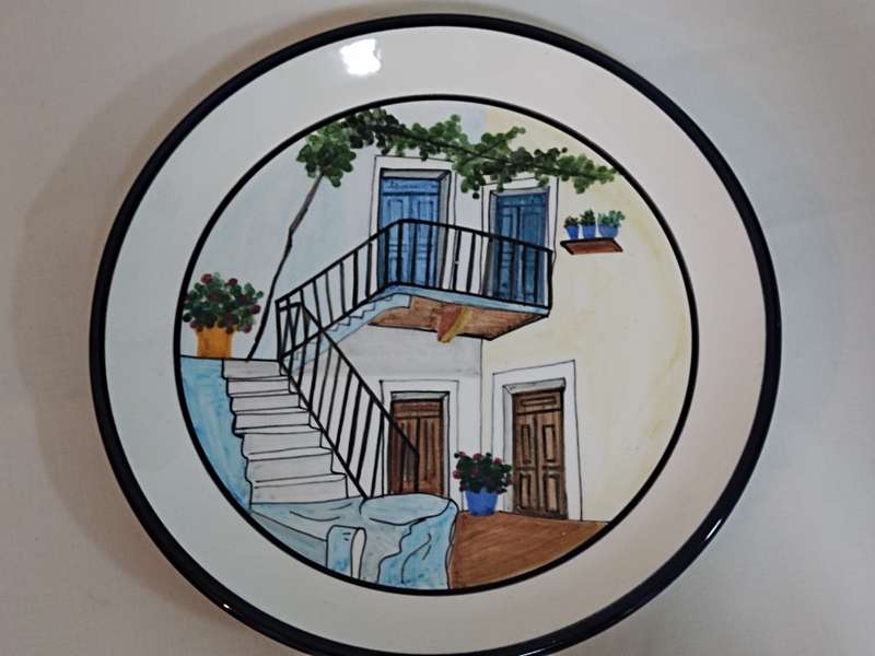 Two Greek folk art plates