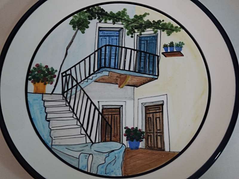 Two Greek folk art plates