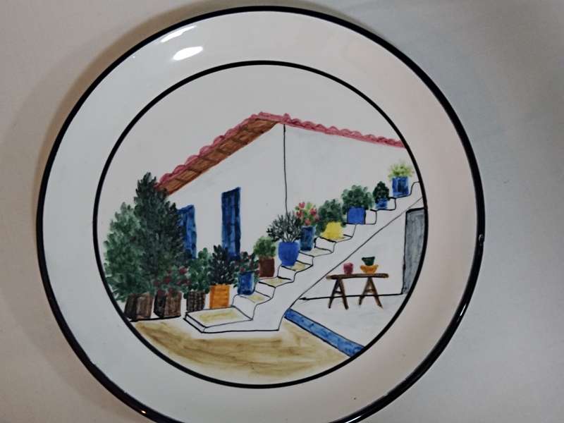 Two Greek folk art plates