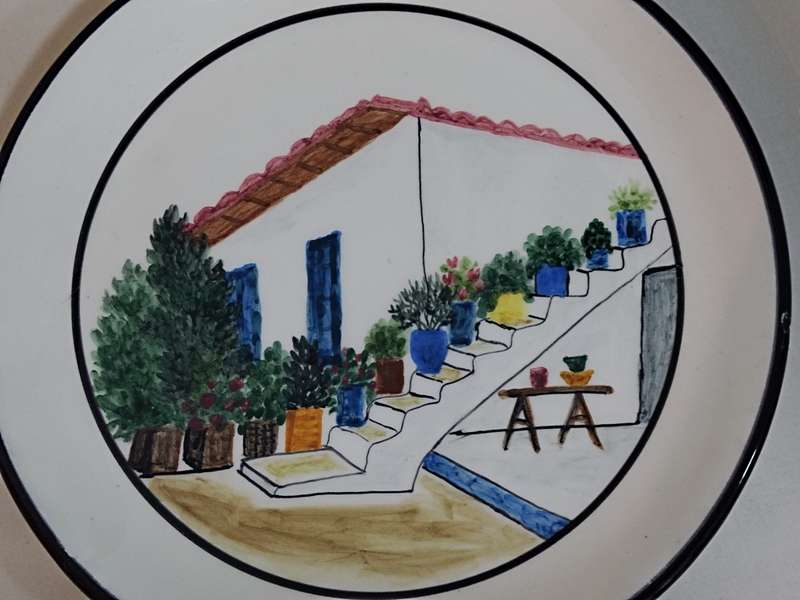 Two Greek folk art plates