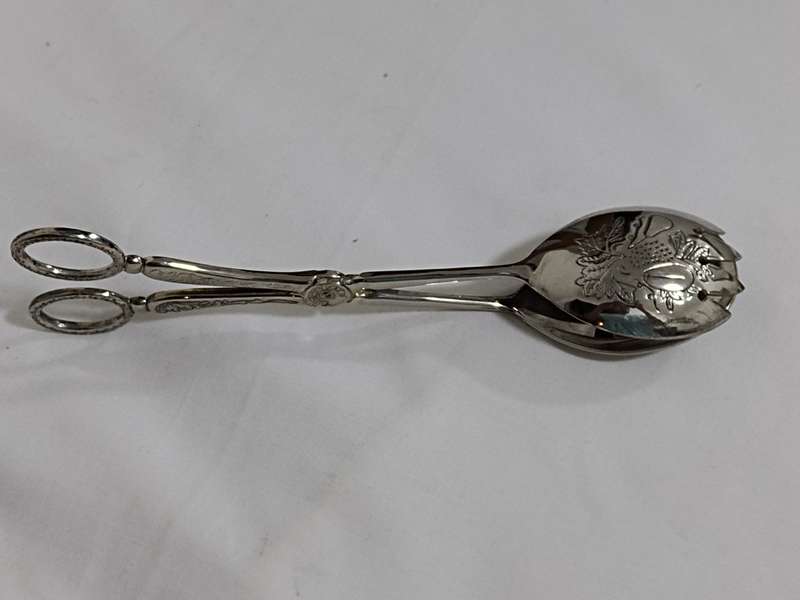 Silver plated salad tongs