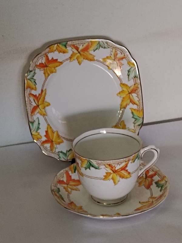 Royal Albert Crown China Maple Leaf trio