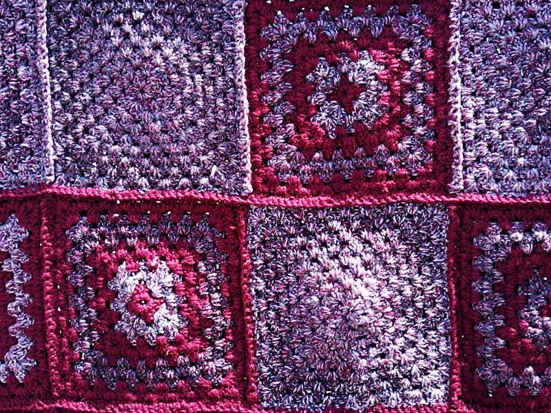 Small wine red crochet blanket
