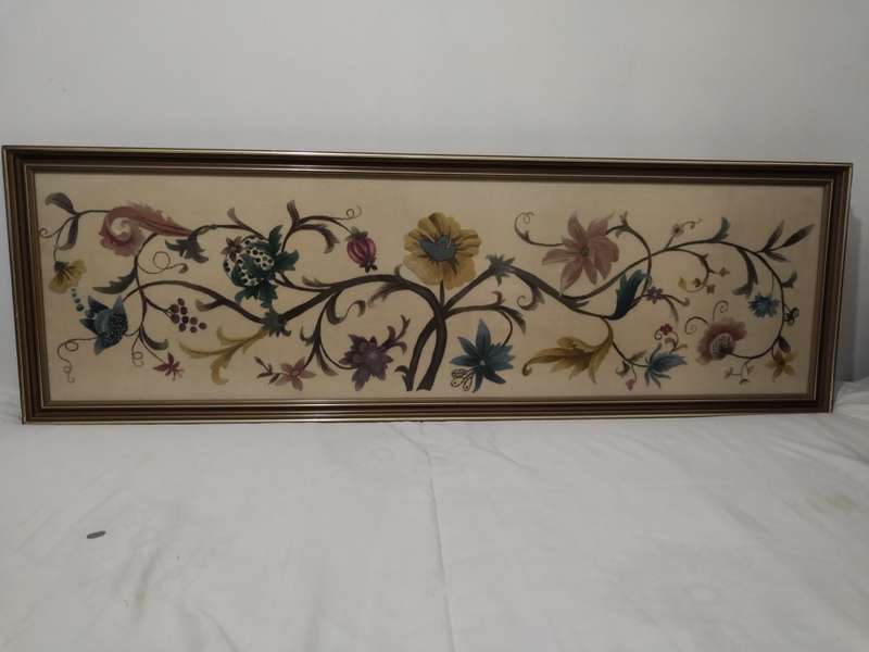 Large Vintage short and long stitch tapestry