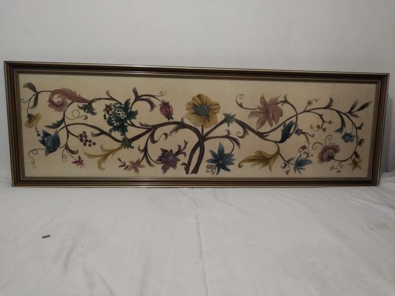 Large Vintage short and long stitch tapestry