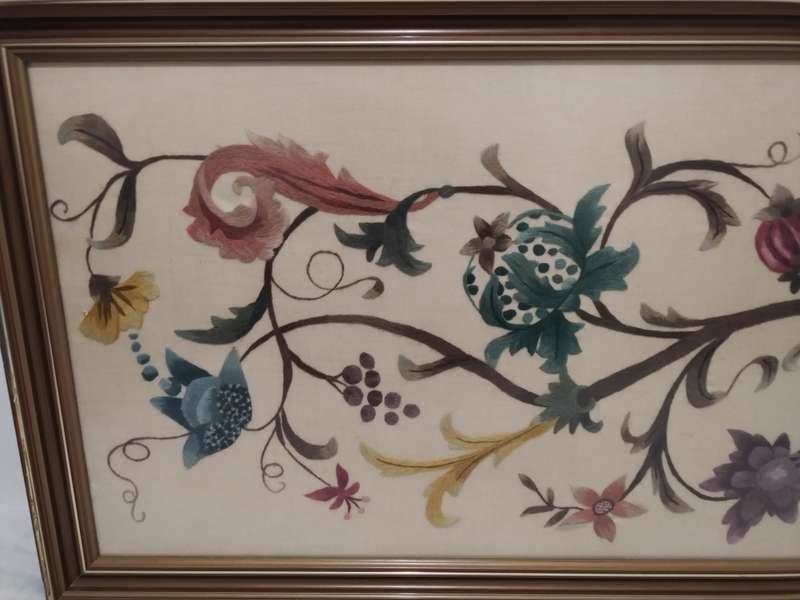Large Vintage short and long stitch tapestry