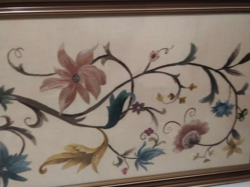 Large Vintage short and long stitch tapestry