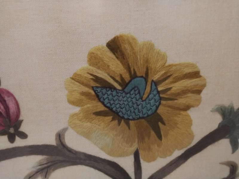 Large Vintage short and long stitch tapestry