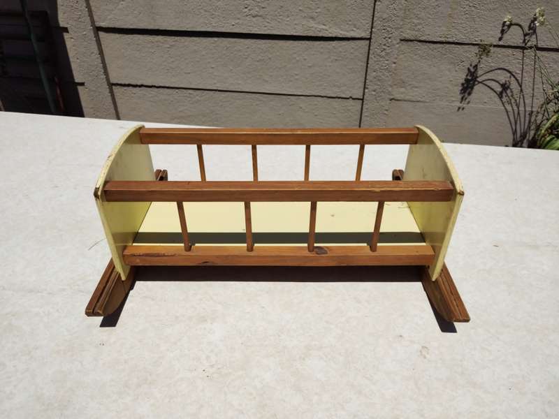 Vintage Dolls rocking cot