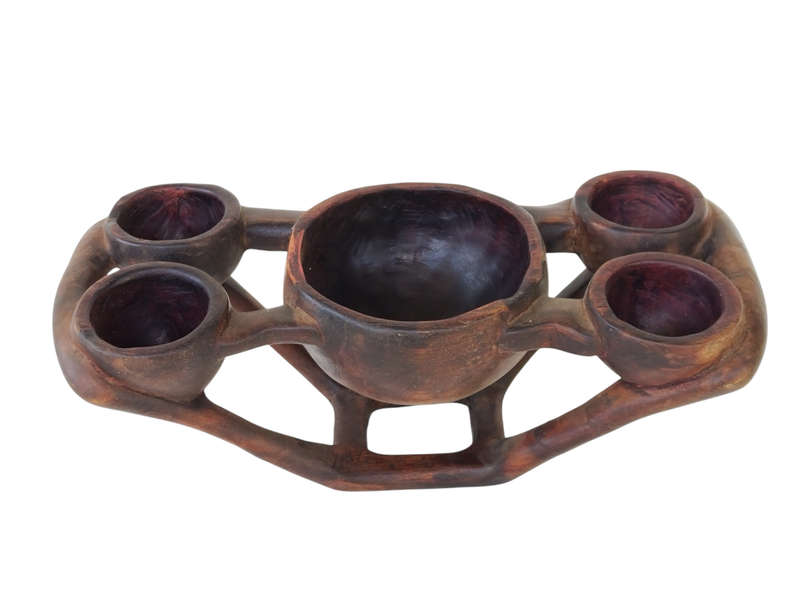 African: Wooden traditional serving bowl