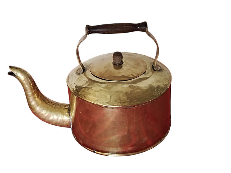 Large Brass Kettle for display