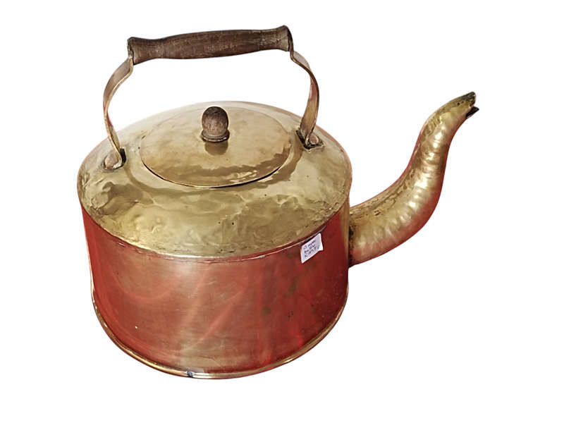 Large Brass Kettle for display