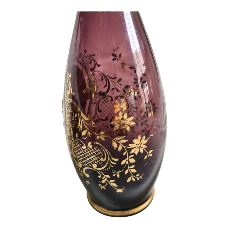 Vintage Murano Decanter with glasses. Hand painted