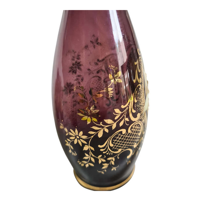 Vintage Murano Decanter with glasses. Hand painted