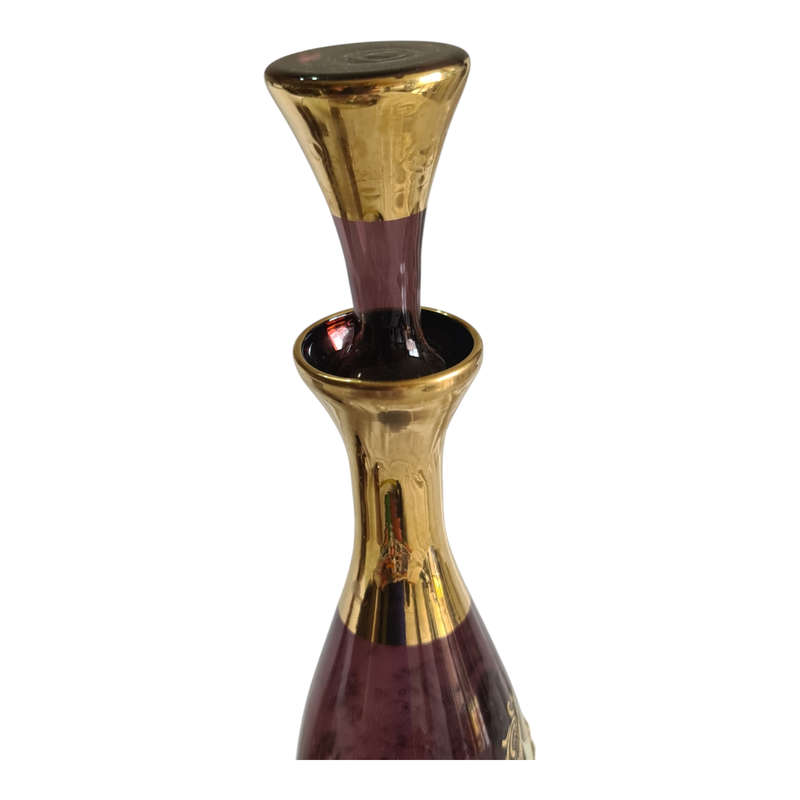 Vintage Murano Decanter with glasses. Hand painted