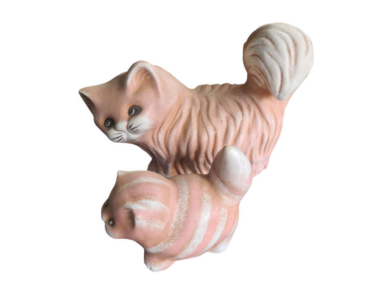 Two vintage decor cats