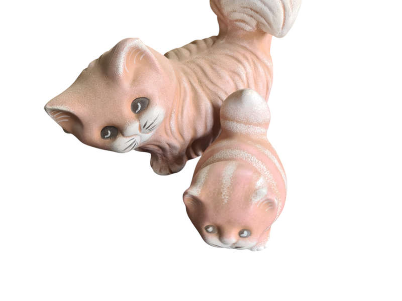 Two vintage decor cats