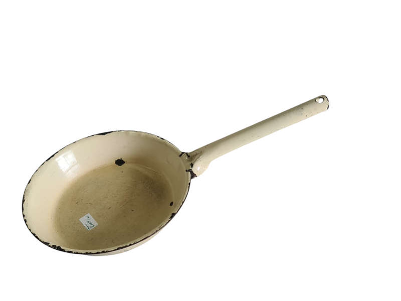 Vintage Cream Enamel pan
