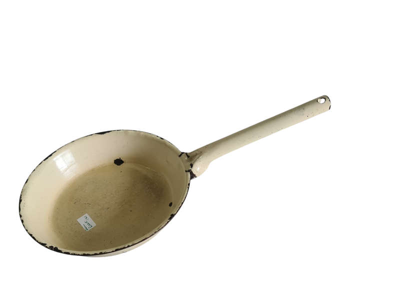 Vintage Cream Enamel pan