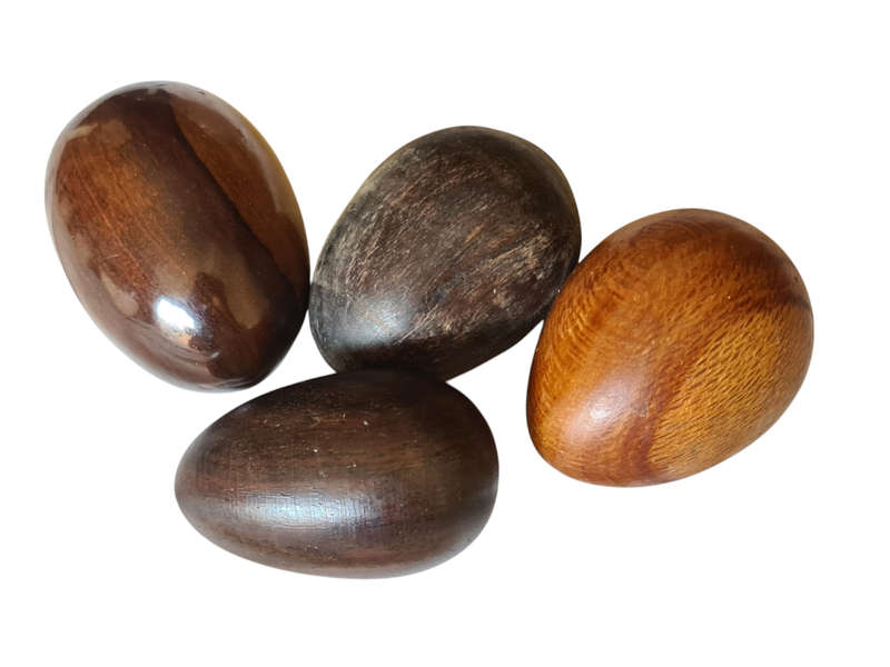 X4 Vintage Wooden Eggs