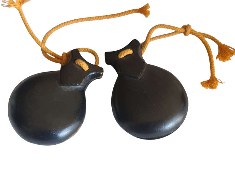 Vintage Castanet Spanish Flamenco Castanets Percussion Rhythm Musical Instrument.