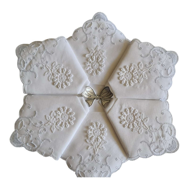 X6 Handkerchiefs Made in Switzerland