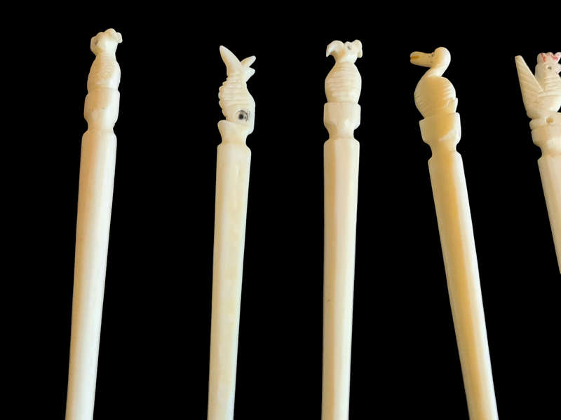 Vintage Cocktail Appetizer Skewers Hors D'oeuvres Picks Faux Ivory