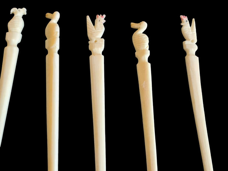 Vintage Cocktail Appetizer Skewers Hors D'oeuvres Picks Faux Ivory