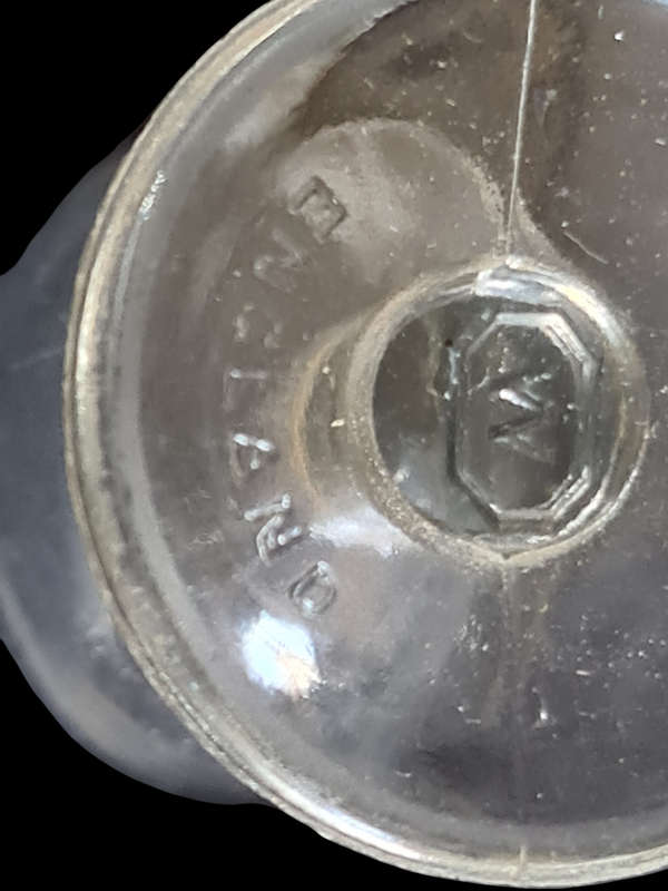 Vintage W T.M. Clear Glass Eye Wash Cup Ocular Care Collectible England