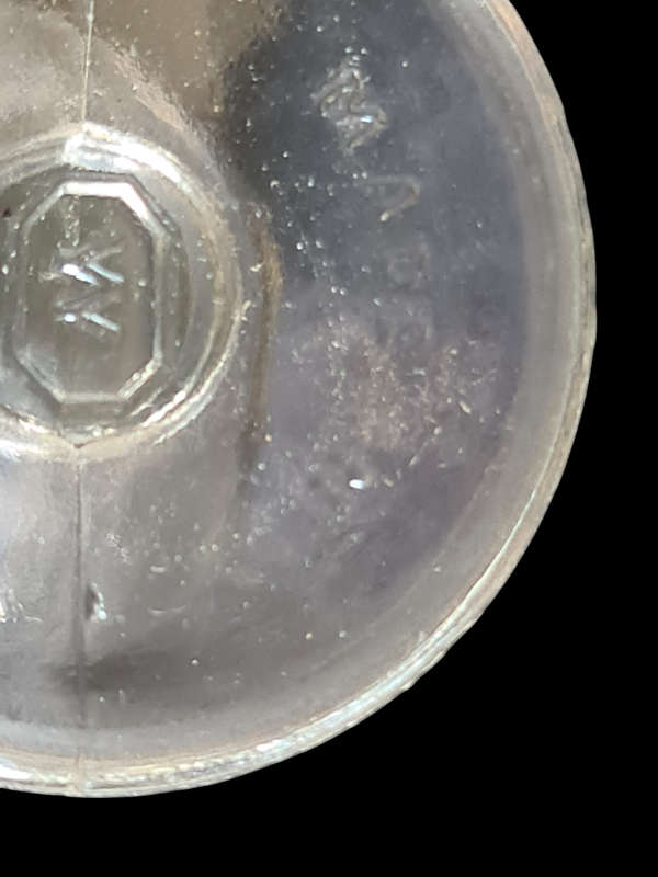 Vintage W T.M. Clear Glass Eye Wash Cup Ocular Care Collectible England