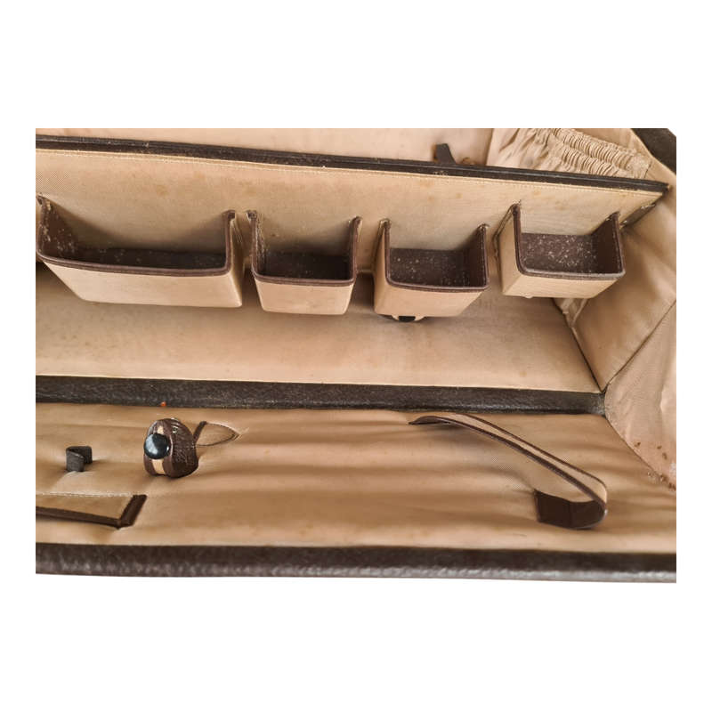 Vintage leather style vanity suitcase