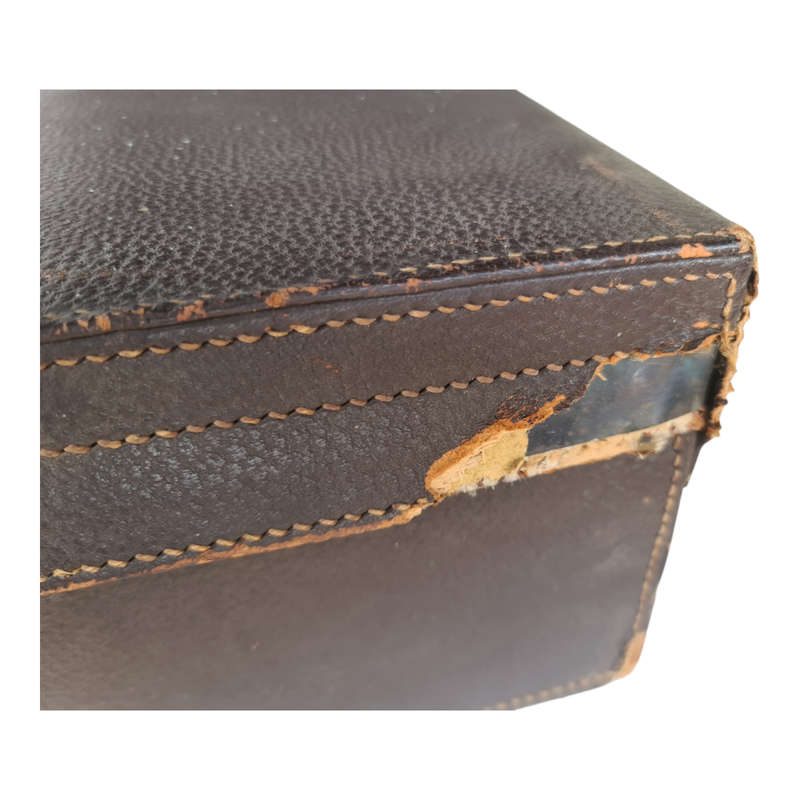 Vintage leather style vanity suitcase