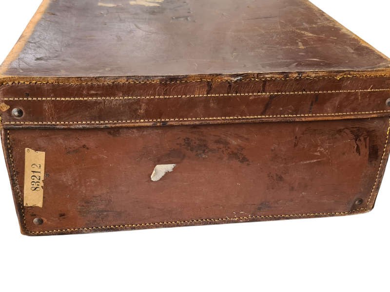 Vintage leather style suitcase mark "A.N.H."