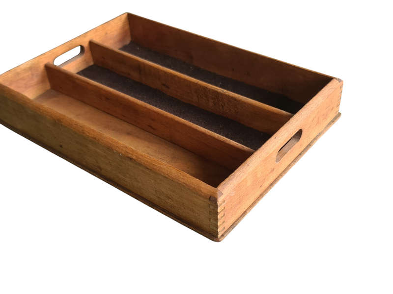 Vintage Wooden cutlery tray or small wall shelve