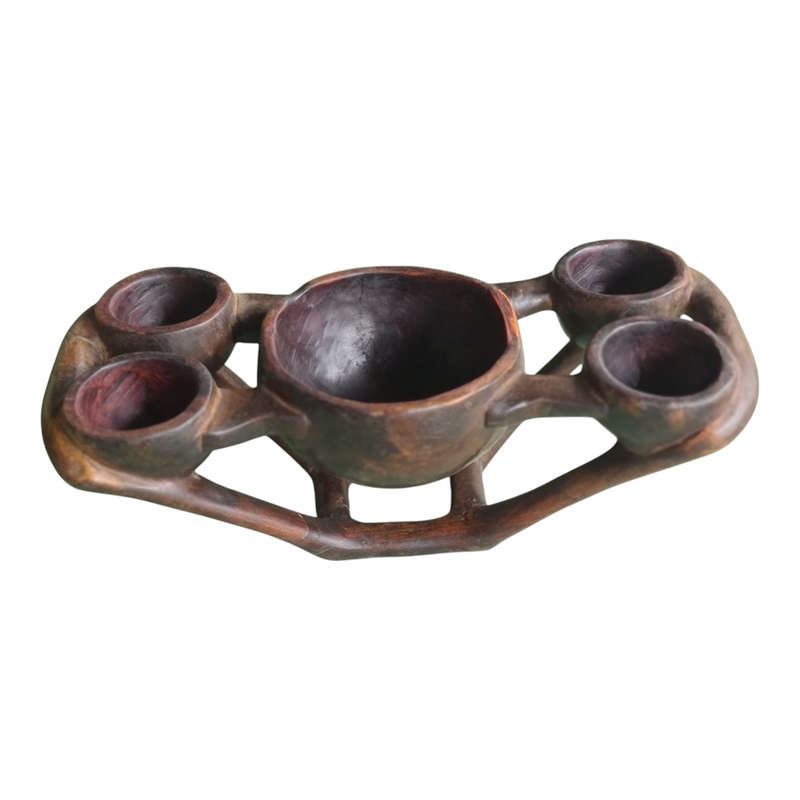 African: Wooden traditional serving bowl
