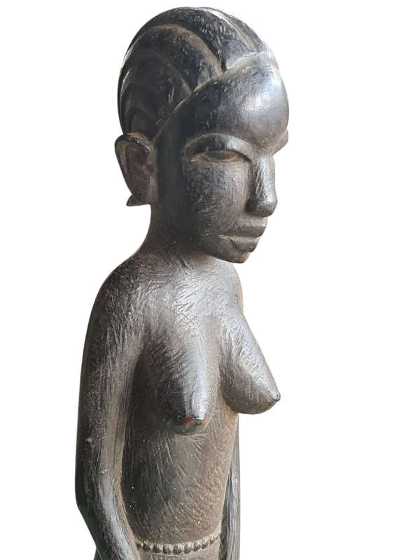 Vintage African Women Fertility Hand Crafted Wooden Art Sculpture Statue