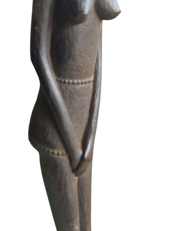 Vintage African Women Fertility Hand Crafted Wooden Art Sculpture Statue