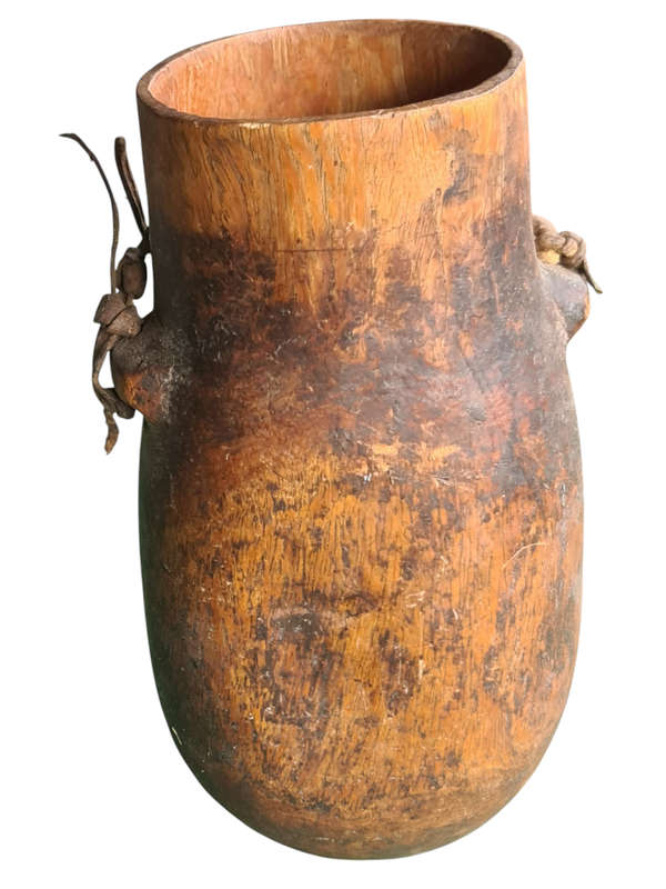 African: Carved wooden Milk container