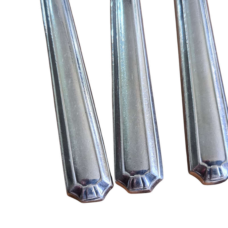 Set x6 Stainless steel and silver plated  handles knifes