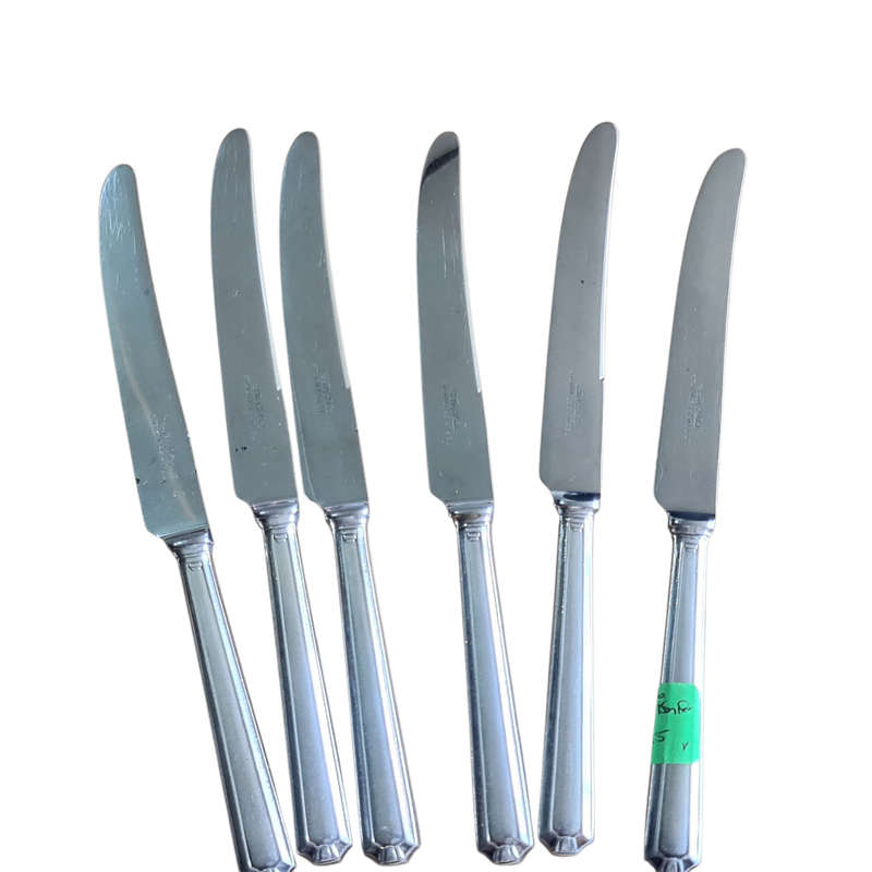 Set x6 Stainless steel and silver plated  handles knifes