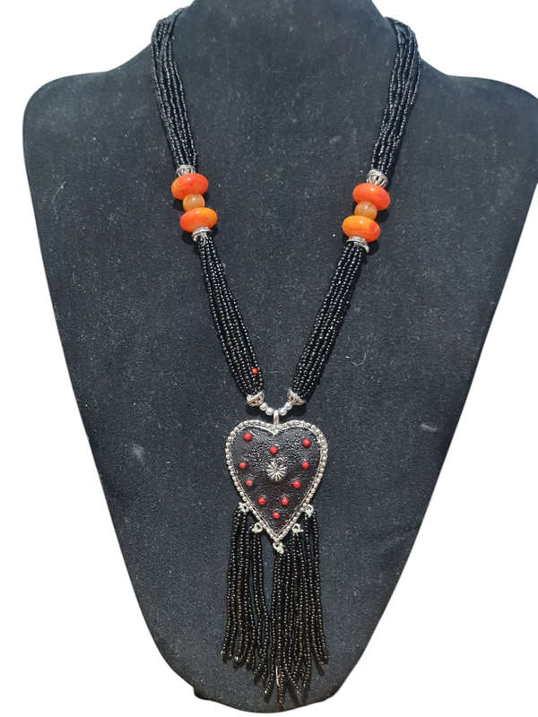 Ethnic black beaded Necklace
