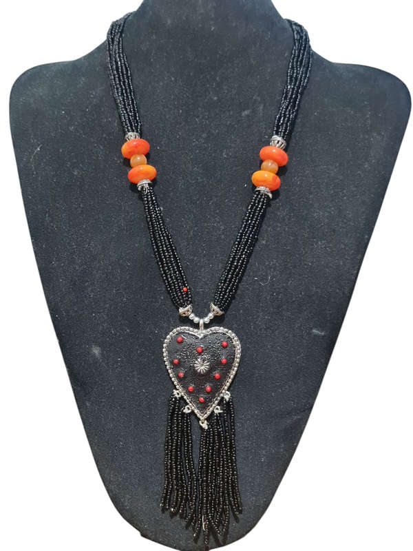 Ethnic black beaded Necklace