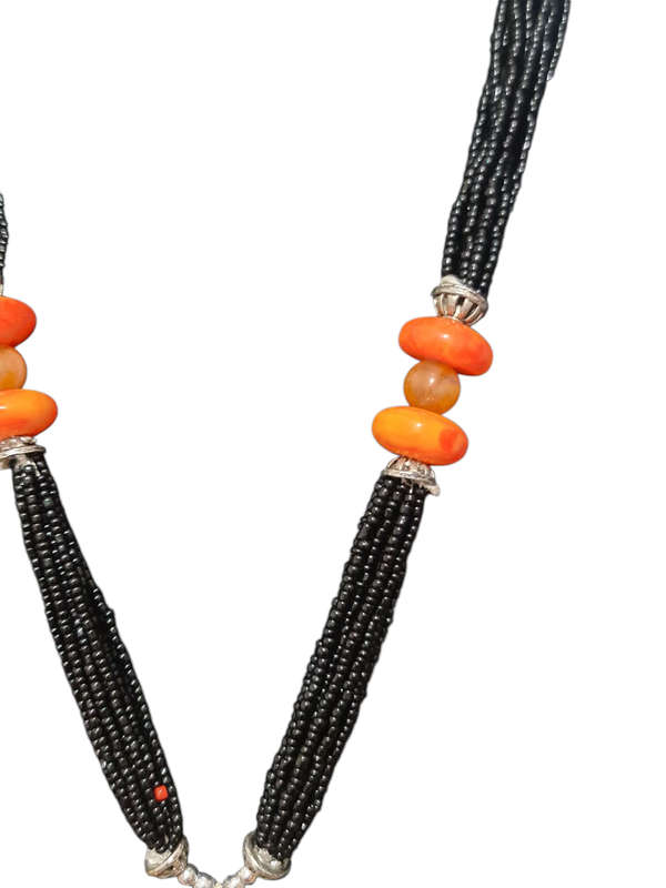 Ethnic black beaded Necklace